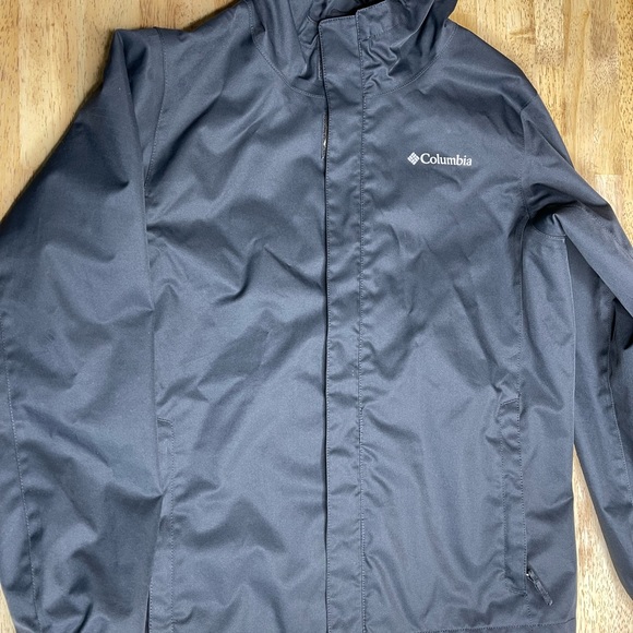 Columbia girls black rain jacket medium 10-12